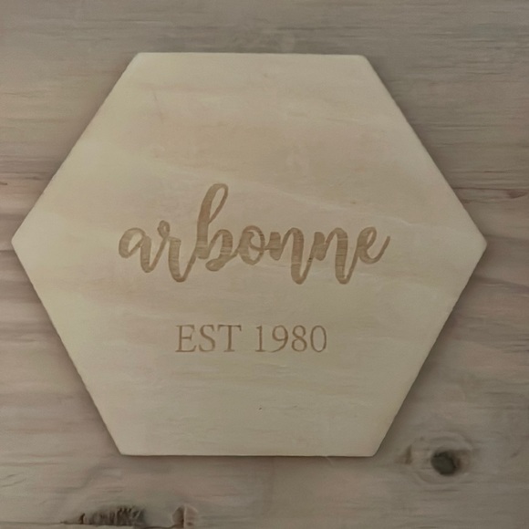 ARBONNE logo’d wood & tile coaster set NEW - Picture 2 of 11